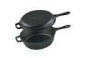 Produktbild: BBQ-Toro Kasserolle Gusseisen Topf mit Pfannendeckel, 5 Liter - schwarz, Gusseisenpfanne, Gusseisen