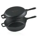 Produktbild: Gusseisen Topf mit Deckel 5 Liter Grillpfanne Dutch Oven Gusstopf BBQ-Toro