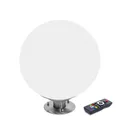 Produktbild: Esotec Solar Leuchtkugel Liana 40 CCT, Multicolor, Fernbedienung, Edelstahl Standfuß, Li-Ion Akku, RGB LED Gartenkugel, Solarkugel, IP44, wetterfest, Winterfest, außen, D=40cm, 102664