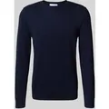 Produktbild: SELECTED HOMME Regular Fit Strickpullover aus reiner Baumwolle Modell 'BERG' in Dunkelblau, Größe XXL