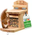 Produktbild: Eichhörnchen Futterhaus wetterfest - Stabiles Eichhörnchen Haus aus verschrau...