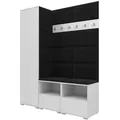 Produktbild: Garderoben-Set, Weiß, Schwarz, Holzwerkstoff, 2-Sitzer, 3 Fächer, 150x187x40 cm, Garderobe, Garderoben-Sets & Serien, Garderoben-Sets