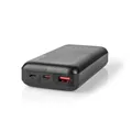 Produktbild: NEDIS Powerbank 20000 mAh Schwarz 18 Watt Schnellladen USB/Micro-USB/USB-C LED