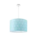 Produktbild: Paco Home Deckenlampe Lampenschirm Stoff Pendelleuchte E27 Hängeleuchte Schlafzimmer Rund Vintage Retro Zylinder Textil, Farbe:Design 9 (Ø45,5 cm), Leuchtenart/Farbe:Pendelleuchte - Weiß