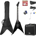 Produktbild: Max Music E-Gitarre GigKit Rock Style Schwarz (E-Gitarren Set, Griffbrett: Rosenholz, Hals: Linde) (173.256)