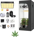 Produktbild: JUNG Growbox Komplettset 40x40x120cm LED Lampe, Gewäcshaus Pflanzen Grow Mylar