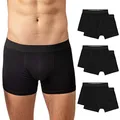 Produktbild: Snocks Boxershorts Herren Ohne Logo aus Bio-Baumwolle (6er Pack) - Atmungsaktiv und Ideal für Sport und Alltag - Kein juckendes Etikett - Unterhosen Herren - Gr.3XL, Farbe Schwarz