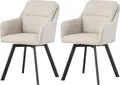 Produktbild: xonox.home Stuhl 2er Set Sophie Chenille-Optik creme (B/H/T): 53 x 87 x 62 cm