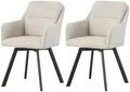 Produktbild: xonox.home Polsterstuhl (2er-Set), Esszimmerstühle aus Chenille-Optik in creme & Metallbeinen 53x87x62cm