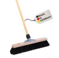 Produktbild: BawiTec Kehrgarnitur Rosshaarbesen mit Holstiel XXL Zimmerbesen Haushaltsbesen Stubenbesen, Fliesen, Laminat, Vinylböden, Steinzeug, PVC-Böden, Parkett, sehr weiche Borsten