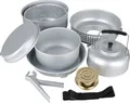 Produktbild: 9-teiliges Kochset mit Alkoholbrenner, Windabweiser, 1 Liter Topf und 0,9 Liter Teekessel