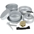 Produktbild: 9-teiliges Kochset mit Alkoholbrenner, Windabweiser, 1 Liter Topf und 0,9 Liter Teekessel