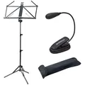 Produktbild: K&M 37855 ruka ultraleichter Aluminium Notenständer Schwarz + keepdrum Notenpult-Leuchte