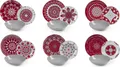 Produktbild: Excelsa Geschirrset 18-Teiliges Mandala Red Porzellan Bunt
