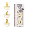Produktbild: BIBS Colour Try-It Kollektion: 3 Schnuller für die einzigartigen Bedürfnisse Ihres Babys, Kirschform, Symmetrische und Kiefergerechte Sauger. Naturkautschuk/Latex, 0+ Monate (3er Pack), Ivory