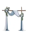 Produktbild: VEVOR Künstliches Blumenset für Hochzeit Bogen, blaue Blumen für Traubogen mit Vorhängen (4er-Set) – 2 Blumenarrangements, 2 transparente Vorhänge, für Zeremoniensträuße, Empfangshintergrunddekoration