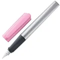 Produktbild: Lamy nexx rose Füller - Füllhalter mit rutschfestem Griff & polierter Stahlfeder in Strichbreite M - dreieckiges Gehäuse aus Aluminium - inkl. Tintenpatrone T 10 blau - Rechtshänder