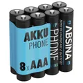 Produktbild: ABSINA Akku AAA für Telefon 800 mAh - 8x NiMH Telefonakkus Akkus Batterien