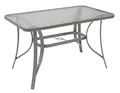Produktbild: DEGAMO Gartentisch Florenz 70x120cm rechteckig, Metall Silbergrau + Sicherheitsglas