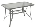 Produktbild: Gartentisch Glastisch Metalltisch Glas Tisch FLORENZ 70x120cm silber, 2. WAHL