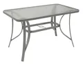 Produktbild: Gartentisch Glastisch Metalltisch Gartenmöbel Glas Tisch FLORENZ 70x120cm silber