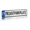 Produktbild: Individuelles Parkplatzschild 520x110mm mit P-Symbol aus Aluminium Wunschkenn...