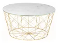 Produktbild: SalesFever Couchtisch mit Metallkorb Ø 80 cm - Gold/Weiß - 394823