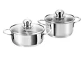 Produktbild: Kopf Topf-Set Parvus, Edelstahl (2-tlg), Kleine Töpfe, 12 + 14 cm, inkl. Deckel, Induktion, Set