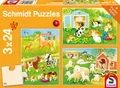 Produktbild: 3 x 24 Teile Schmidt Spiele Kinder Puzzle Niedliche Haustiere 56518