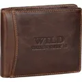 Produktbild: RFID echt Leder Portemonnaie Geldbörse Geldbeutel Herren Querformat Braun (5501) - Braun