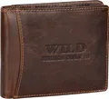 Produktbild: RFID echt Leder Portemonnaie Geldbörse Geldbeutel Herren Querformat Braun (5501)