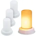 Produktbild: LED Flammenlicht warm weiß mit Flacker Effekt und Timer - 4er Set - Kerzenlicht mit Flammeneffekt 10 x7 cm Batterie betrieben