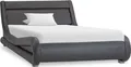 Produktbild: vidaXL Bettgestell mit LED Grau Kunstleder 100 x 200 cm