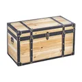 Produktbild: Kobolo Truhe Holztruhe – FLORENCE – mit Metalldetails und Kunstlederverschluss 70x35x38 cm