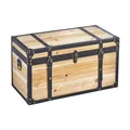 Produktbild: Truhe Holztruhe Schatztruhe Sitztruhe FLORENCE Vintage Metall - Lederschließen