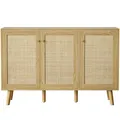 Produktbild: Skokliz Aufbewahrungsschrank mit 3 Türen, Sideboard aus Holz mit Verstellbaren Einlegeböden, Moderne Küchenschrank für Wohnzimmer und Küche, 120 x 40 x 82 cm