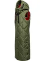 Produktbild: Navahoo warme Damen Winter Steppweste lang mit Kapuze Schnuckel Olive Gr. S