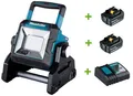 Produktbild: Makita ML003G LED Baustrahler Akku Leuchte + 2x Akku 18V 5Ah + Ladegerät