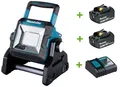 Produktbild: Makita ML003G LED Baustrahler Akku Leuchte + 2x Akku 18V 3Ah + Ladegerät