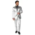Produktbild: Opposuits Anzug Shiny Silver Kostüm Anzug - Für Karneval Silvester Makes you shine: (Raum)Anzug in metallisch-futuristischem Silber silberfarben 60