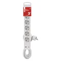 Produktbild: EMOS Steckdosenleiste 5-Fach mit USB und Schalter für Innenbereich, Wandmontage tauglich, 5x Steckdose, 1x USB C, 1x USB A, 3m Kabel, weiß, P1523CU