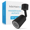 Produktbild: Bächlein Universal Wasserhahn-Aufsatz in Matt Schwarz mit zwei Strahlarten - Drehbarer Wasserhahn-Luftsprudler mit 90° Winkel für Küchenarmaturen