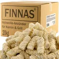 Produktbild: (3,80 EUR/kg) FINNAS 20kg Holzwolle Anzündwolle Kaminanzünder Grillanzünder