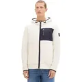 Produktbild: Tom Tailor Herren Kapuzen Sweatjacke CUTLINE FLEECE Regular Fit Vintage Beige 18592 XL