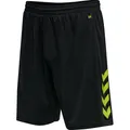 Produktbild: hummel Sporthose hmlCORE XK Poly Shorts (robuster Doppelstrick, ohne Seitentaschen) kurz schwarz/limegrün Herren, Größe: M