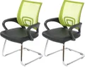 Produktbild: 2er-Set Konferenzstuhl Ancona, Besucherstuhl, Kunstleder MVG- grün