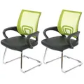 Produktbild: Mendler 2er-Set Konferenzstuhl Ancona, Besucherstuhl, Kunstleder MVG-zertifiziert ~ grün