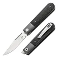 Produktbild: BÖKER PLUS® Modern Barlow Taschenmesser - Premium EDC Einhandmesser mit Clip - Linerlock Klappmesser extra scharfe mit Clippoint Klinge & Flipper - Gentleman Messer leicht mit Micarta Griff schwarz