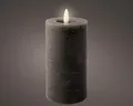 Produktbild: Lumineo LED Wachskerze Grau 15 x 7 cm, batteriebetrieben