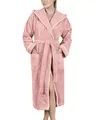 Produktbild: LAYNENBURG Bademantel Damen Frottee - Kapuze - Lang - 100% Baumwolle (360g/m2) - OEKO TEX Standard 100 - Größe (L, Rosa)